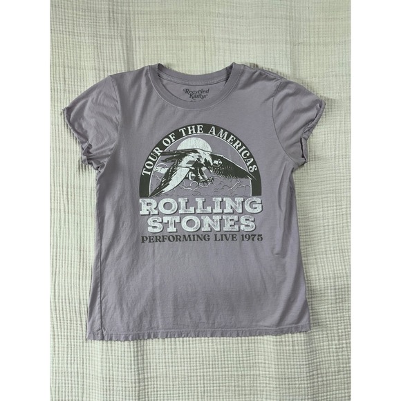 Recycled Karma Rolling Stones US Tour 1975 Vintage Graphic Band Tee distressed M - Picture 3 of 10